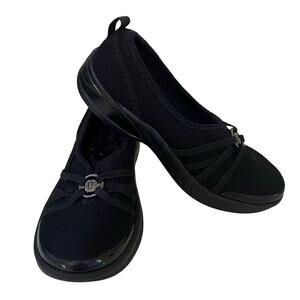 Bzees Women's Black Niche Rosie Slip On Comfort Flats Shoes Size 6.5 Work Office